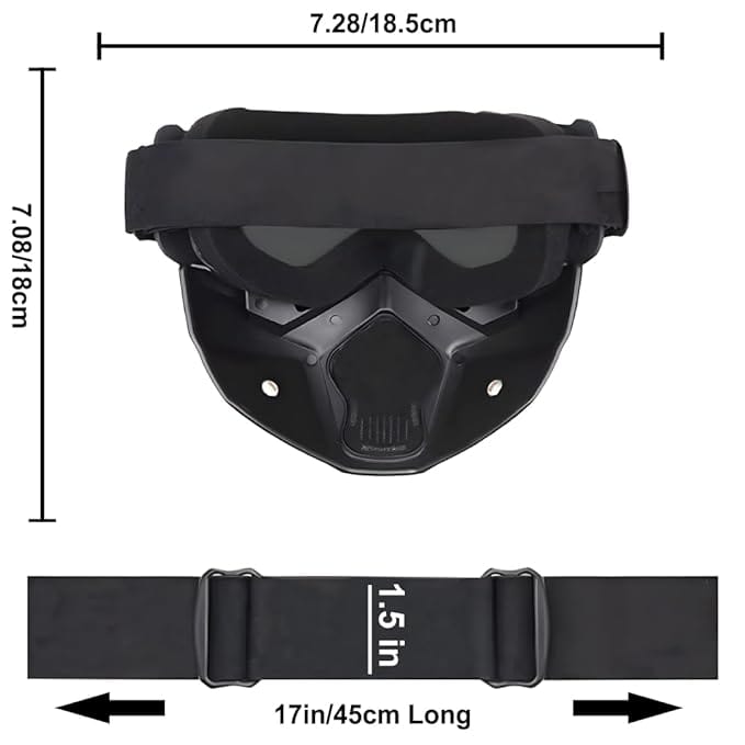 Safety Goggles UV Protective Glasses Face Shield Black Face mask RIDING MASK Safety Goggles Face Shield