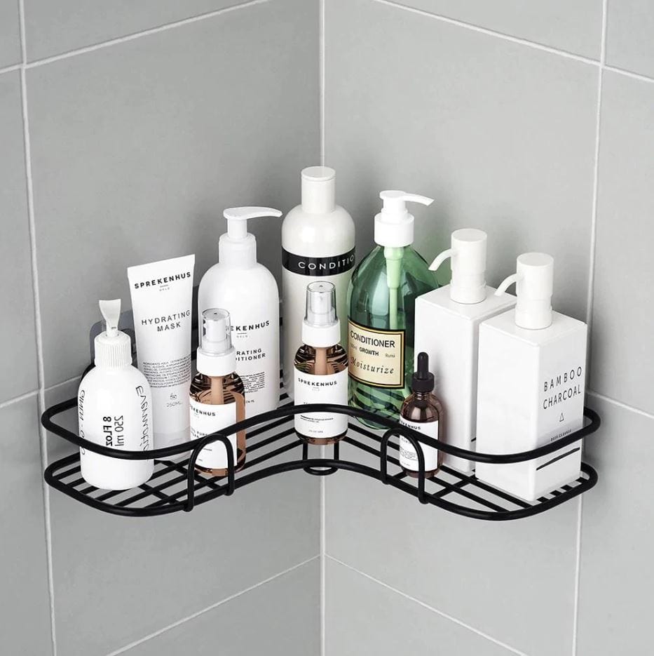 Self Adhesive Metal Corner Storage Rack | Bathroom Corner Shelf Steel Rack Shelves Self Adhesive Metal Corner Storage Rack