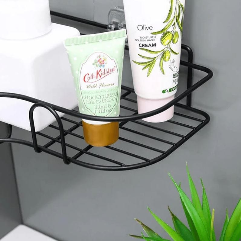 Self Adhesive Metal Corner Storage Rack | Bathroom Corner Shelf Steel Rack Shelves Self Adhesive Metal Corner Storage Rack