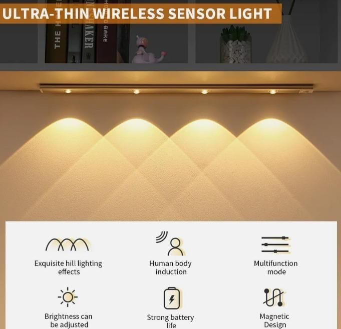 SenseShine™️ LED Motion Sensor Cabinet Light | Motion Sensor Light Movement Lightning Motion Detectors SenseShine™ LED Motion Sensor Cabinet Light Zaavio®