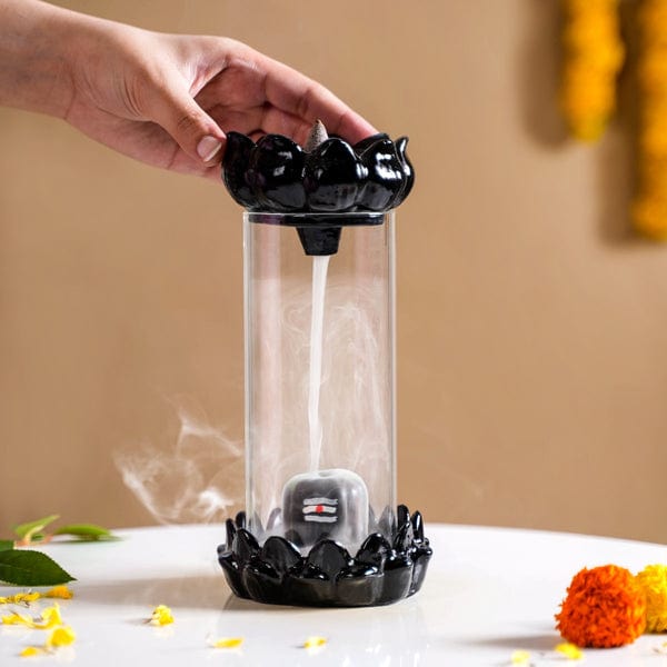 Shivlingum™️ | Incense Burner Holder Smoke Fountain Shivling Waterfall Backflow Shivlingum™️ Smoke Fountain Incense Holder (30 Free Backflow Cones) Zaavio®
