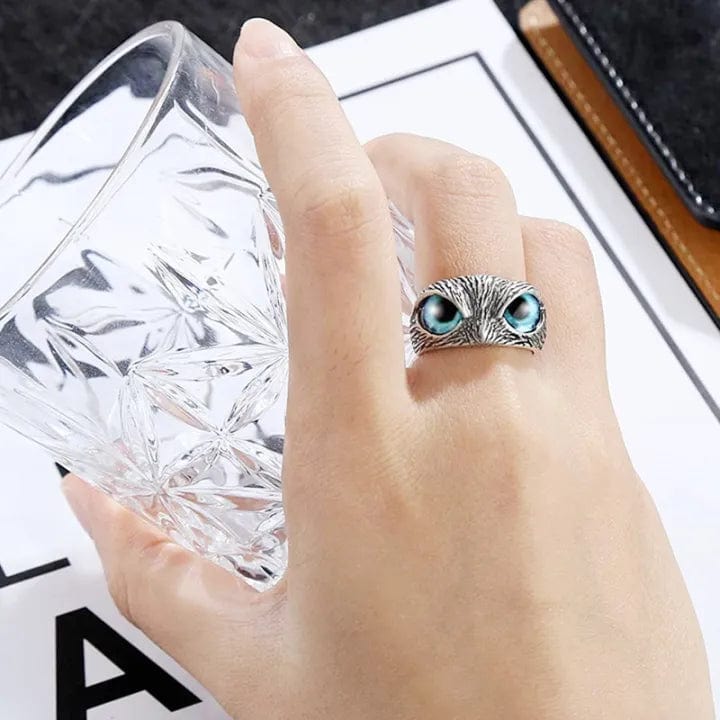 Silver Plated Owl Ring Stone Rings For Men (Pack of 2) Owl Ring (Buy 1 Get Free)
