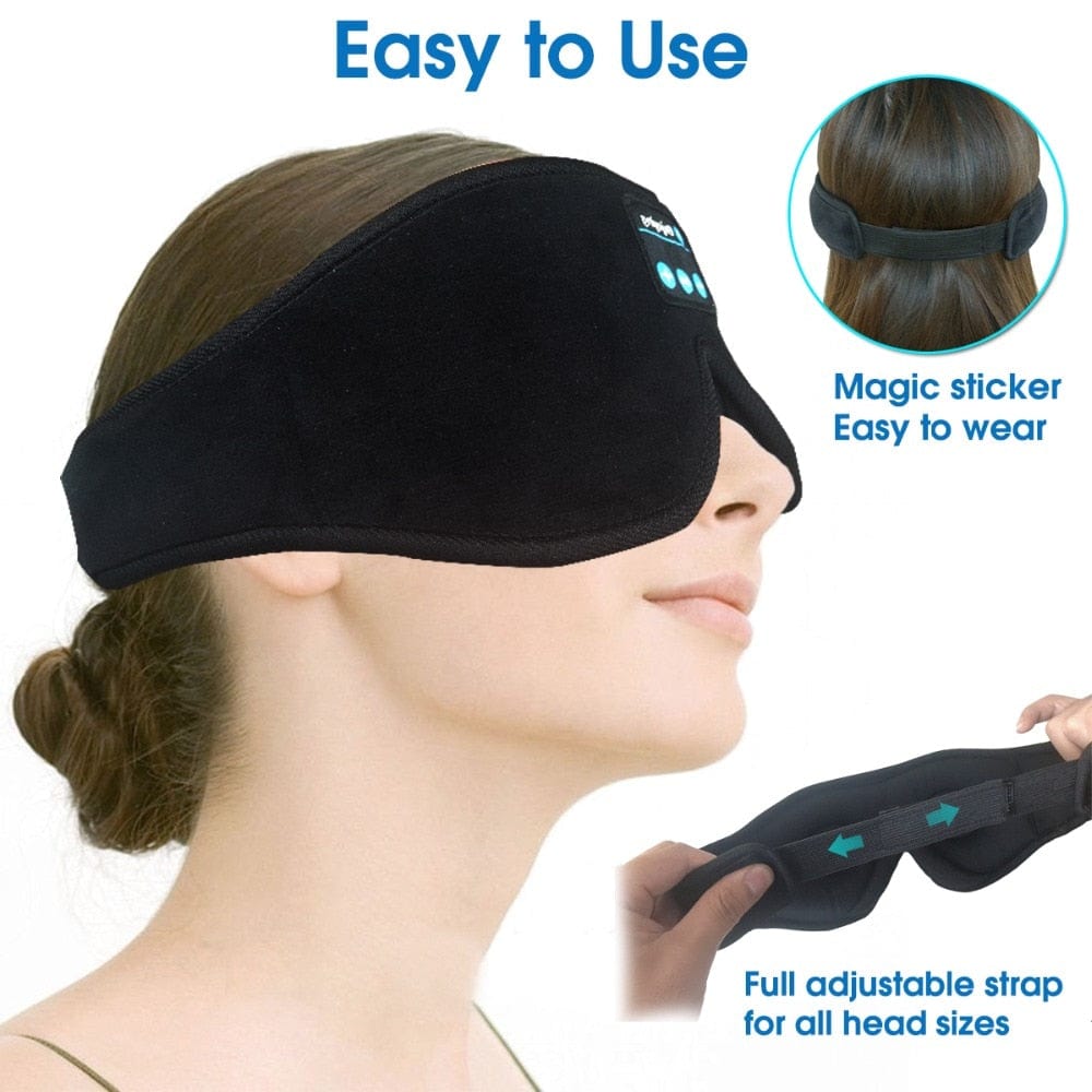 SleepEazio™ | Sleep Well Eye Mask For Sleeping Blindfold Eye Cover Sound Sleep SleepEazio™ Bluetooth Audio Sleep Mask Zaavio®