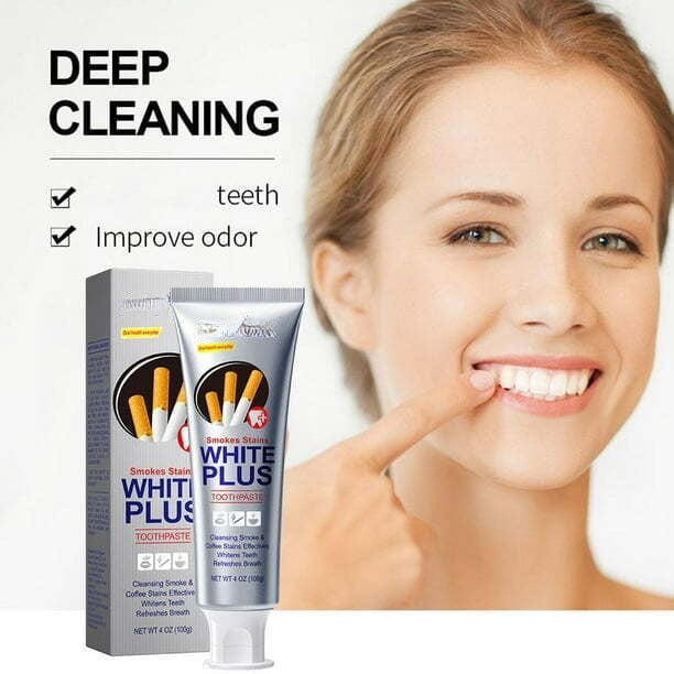 Smoke Stains White Plus Toothpaste (Set of 2) | Tooth Paste Decay Whitens Teeth Bad Breath Calculus Plaque Toothpaste Smoke Stains White Plus Toothpaste (Set of 2)