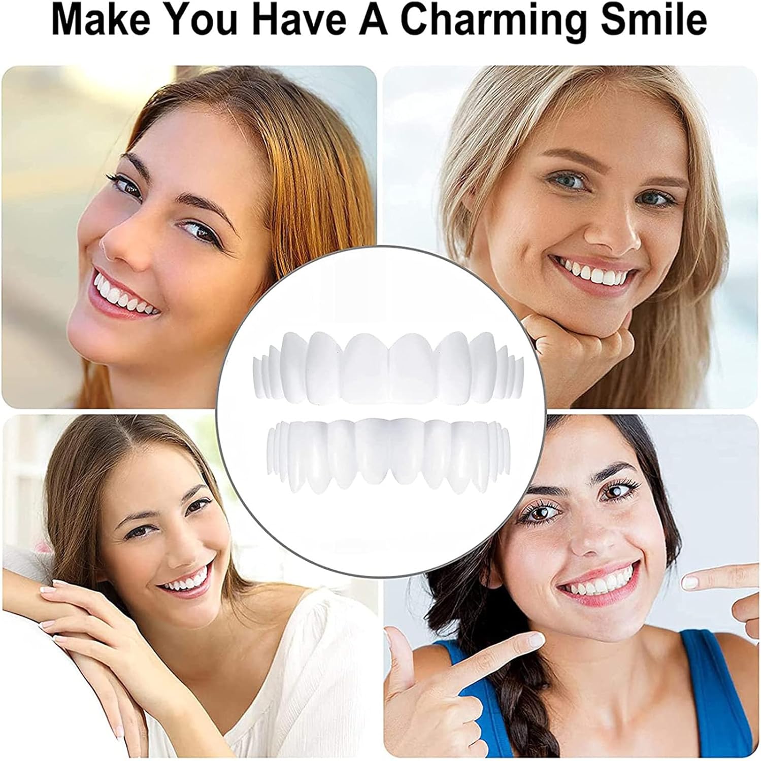 Snap-on Dentures | White Teeth Braces Clip On Veneer Teeth Perfect Dental Braces Snap-on Dentures