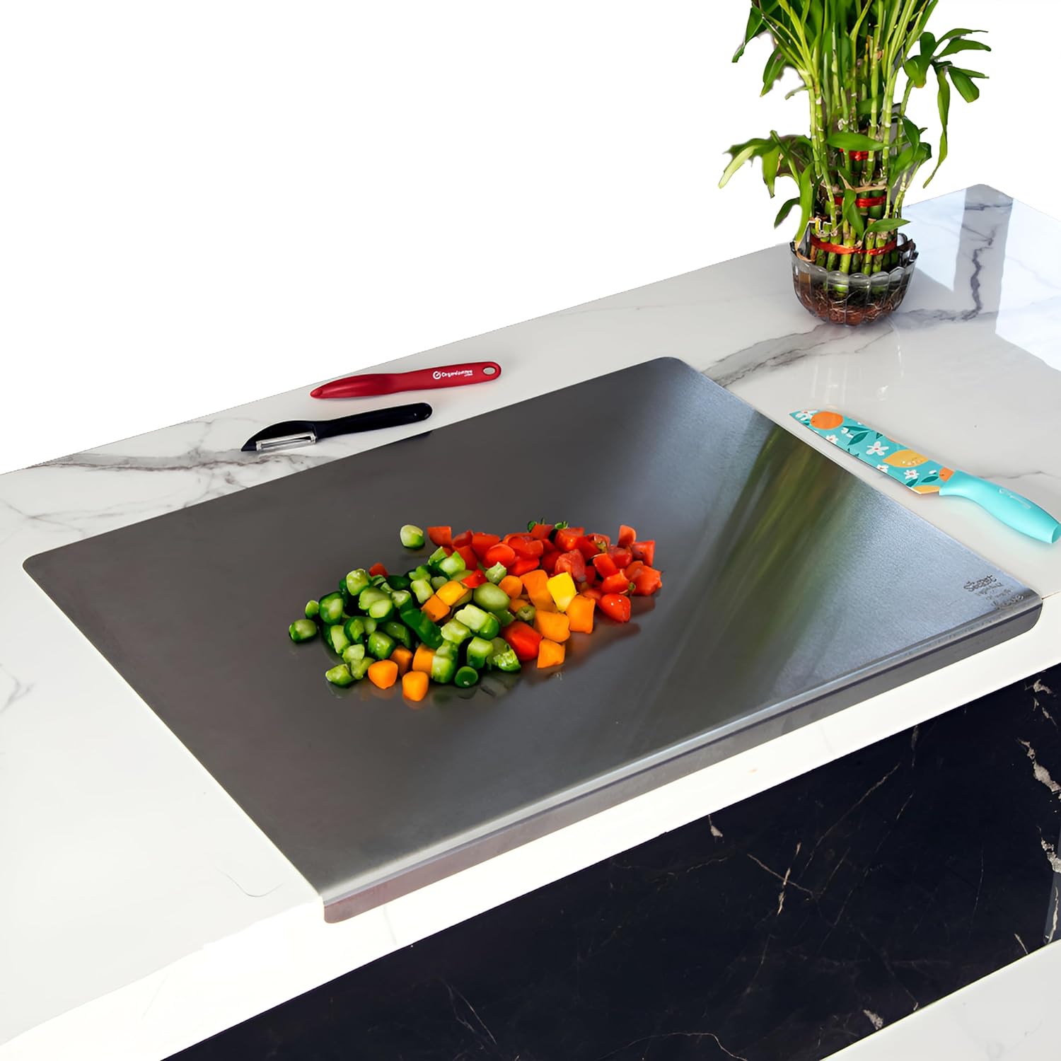 Stainless Steel Chopping Board Cutting Vegetables Board Stainless Steel Chopping Board (35x31cms)