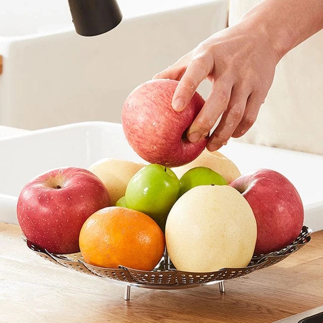 Stainless Steel Steamer basket for Veggie/Seafood with Safety Tool Stainless Steel Steamer basket for Veggie/Seafood with Safety Tool