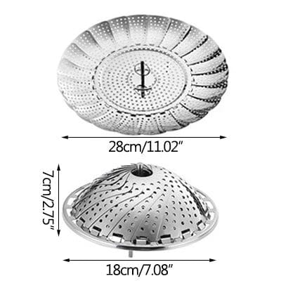 Stainless Steel Steamer basket for Veggie/Seafood with Safety Tool Stainless Steel Steamer basket for Veggie/Seafood with Safety Tool