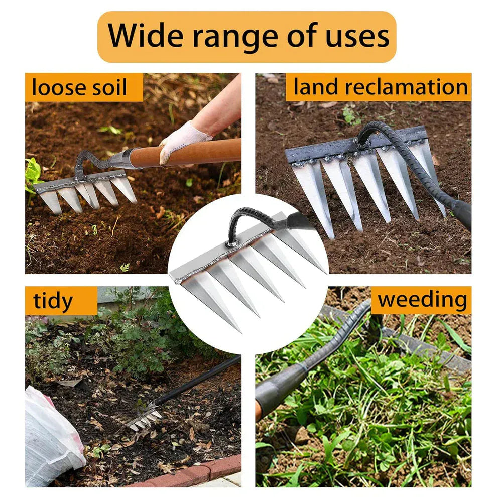 Steel Nail Rake | Garden Tools Planting Implements Rake Tool Equipment 5 Teeth Weeding Toolš± -11,000+ Farmersā Trusted