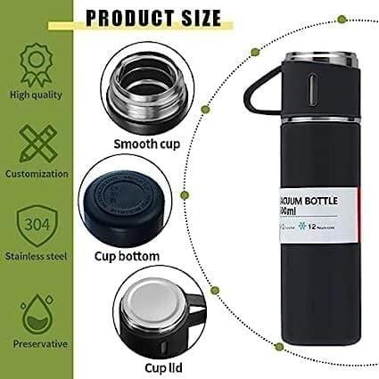 Steel Water Bottle Vacuum Thermos Flask Tea Cup Set Vacuum Flask Cup Full Set