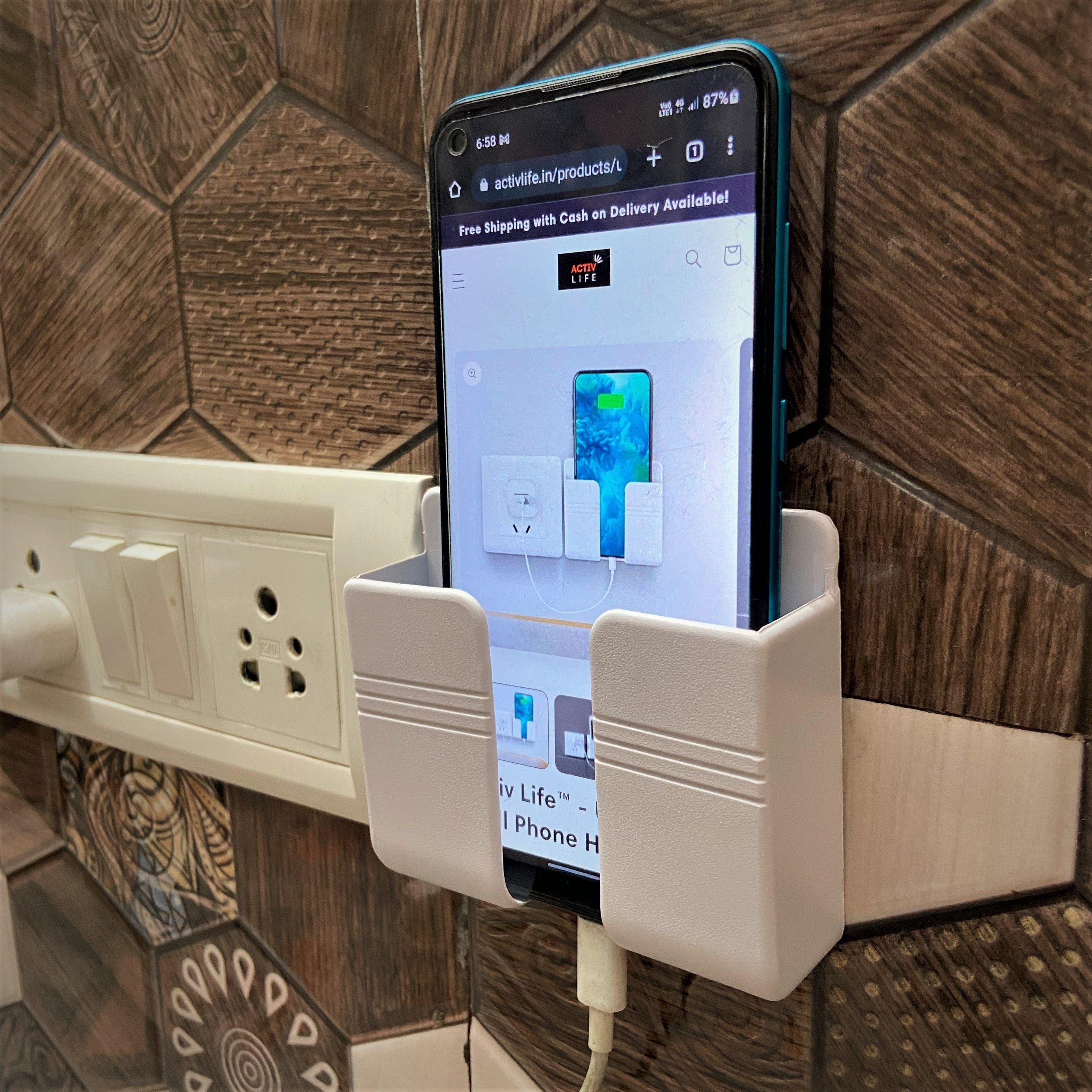 Stikvio | Phone Holder Mobile Stand Accessories Charging Mount Stikvio Universal Wall Phone Holder