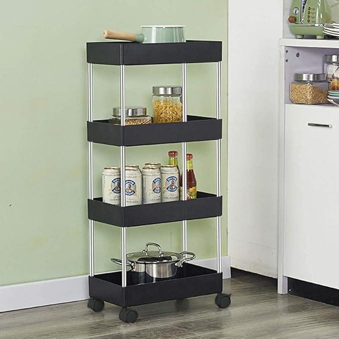 Storage Rack With Wheels | Rack Storage Kitchen Shelf Racking Organizer Multipurpose Storage Organizer
