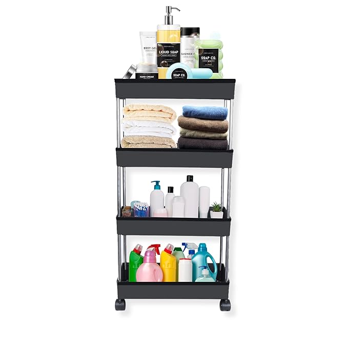Storage Rack With Wheels | Rack Storage Kitchen Shelf Racking Organizer Multipurpose Storage Organizer