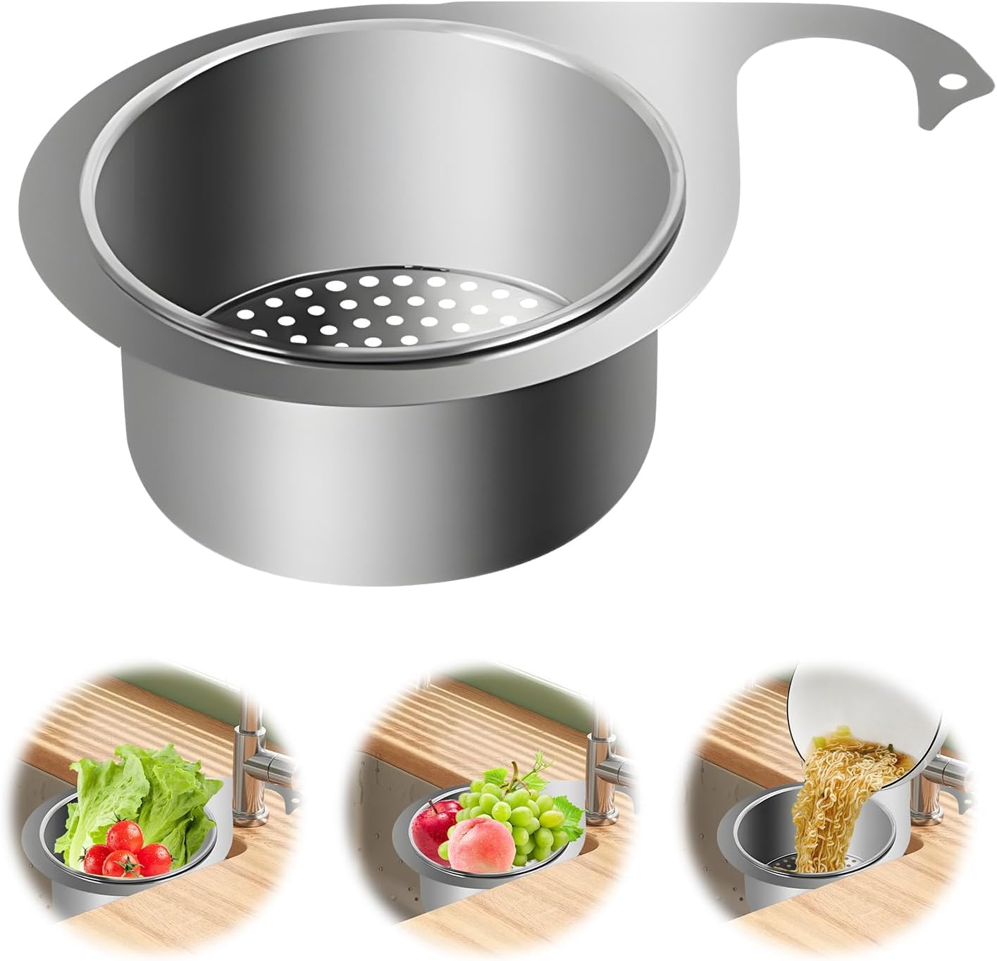 Swan Sink Strainer Basket | Stainless Kitchen Sink Basket Strainer Drain Kitchen Essential Home & Kitchen Swan Sink Strainer Basket