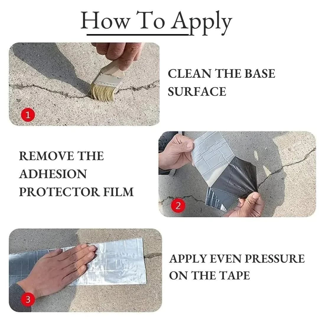 Tapexel™ | Adhesive Waterproof Leakage Tape Aluminium Foil Pipe Repair Tape Tapexel™ Waterseal Aluminium Rubber Tape - Extra Long Version Zaavio.co®