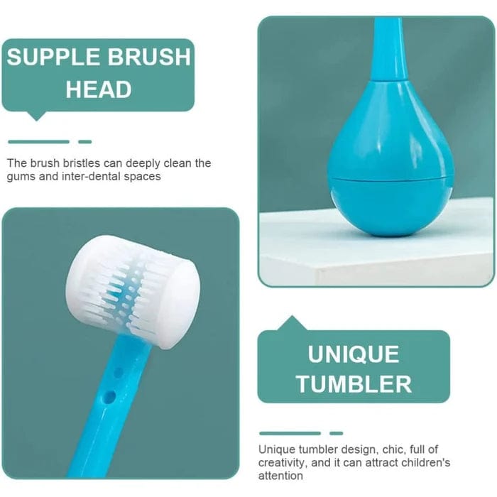 Three-sided Children's Toothbrush (Set of 2) Tumbler Three-sided Children's Toothbrush (Set of 2)