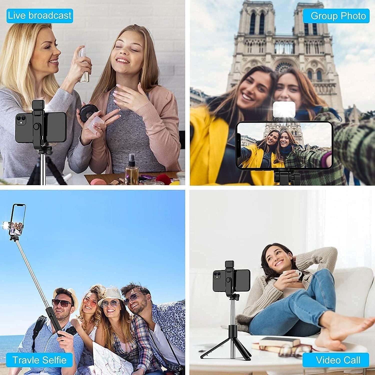 Tripodzy™ | Selfie Stick For Selfies Bluetooth Tripod Stand With Remote Tripodzy™ 3-in-1 Selfie Stick Tripod Zaavio®