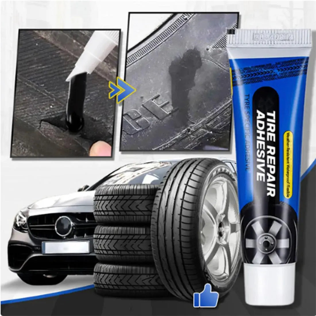 Tyre Repair Adhesive (Set of 2) | Tyre Puncture Car Tubeless Tire Repair Fix Liquid Waterproof Flexible Tyre Repair Adhesive (Set of 2)