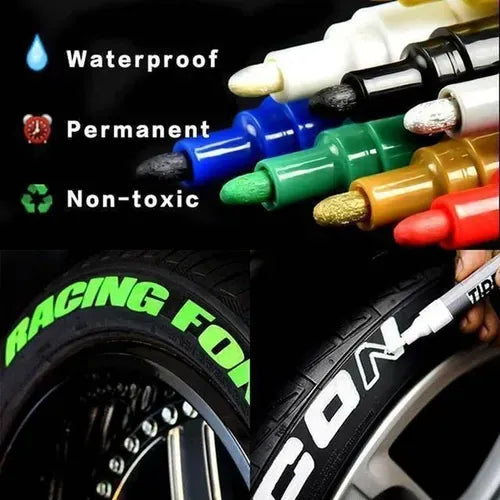 UniMarkerz (Set of 12 Pens) | Marker Pen Highlighter Tire Paint Pen Waterproof UniMarkerz Multipurpose Waterproof Tire Paint Pen (Set of 12 Pens)