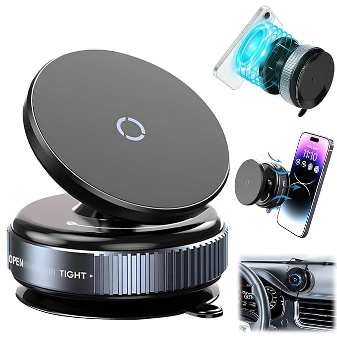 Vacuum Suction Magnetic Phone Mount | Pop Sockets Mag Safe Phone Holder Grip Suction Mount Vacuum Suction Magnetic Mount