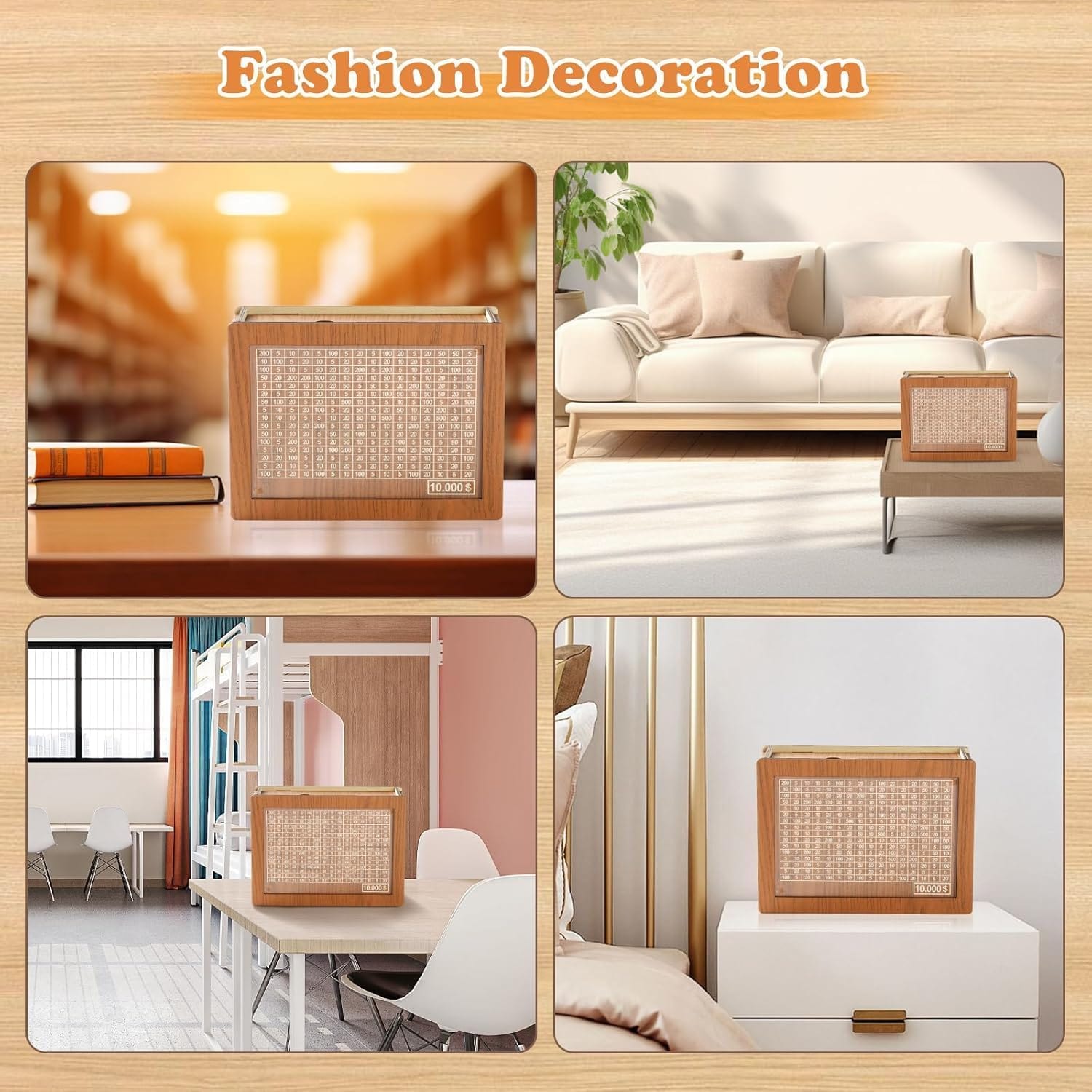 Vaultizio™ | Money Bank Savings Box Kids Bank Account Coins Bank Vaultizio™ Premium Wooden Money Bank Zaavio®