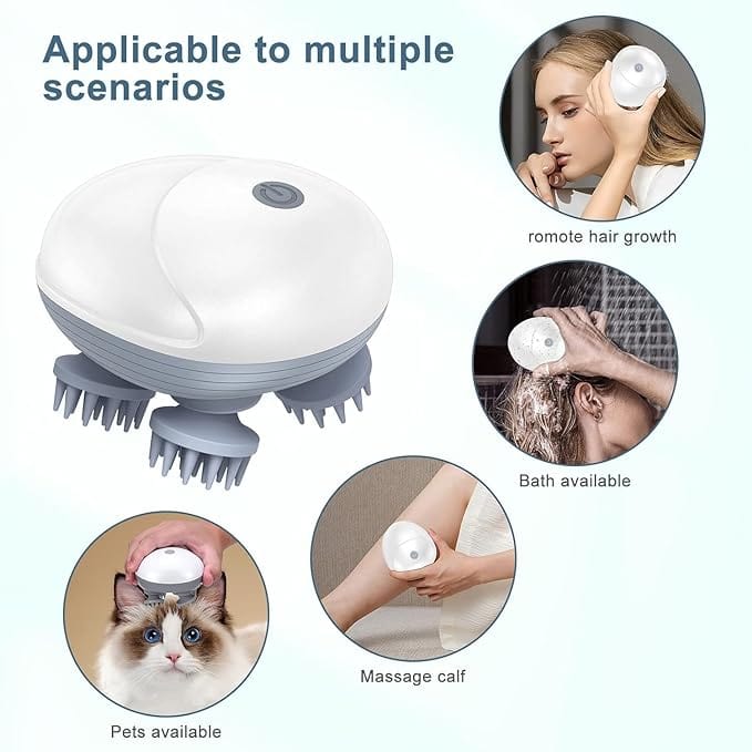 Vibrellaz™ | Head Massager Hair Scalp Massage And Hair Growth Head Massages Tool Vibrellaz™ Rechargeable Head Massager For Relaxation Zaavio®