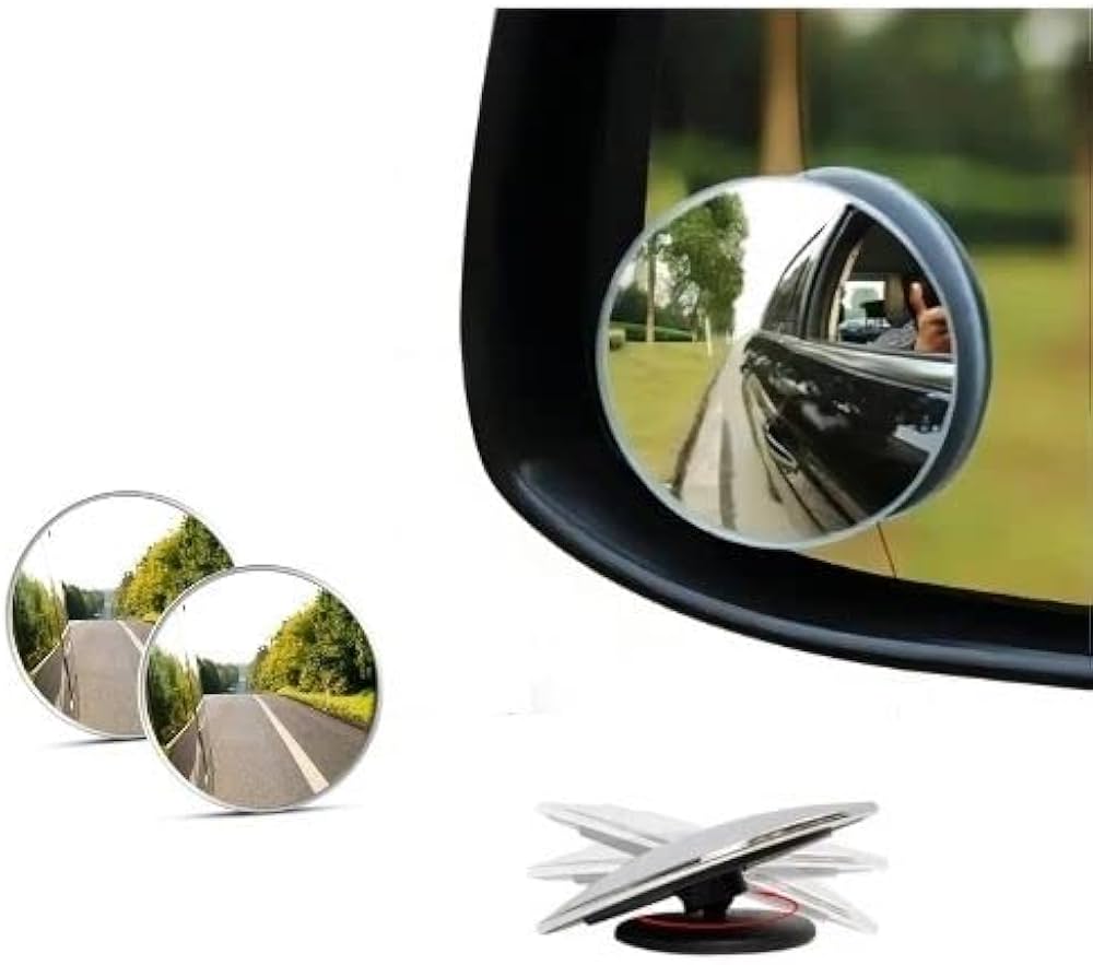 Viewoxy™️ | Blind Spot Mirror For Car Curved Round Large Car Mirror Accessories Buy 1 Get 1 Free Viewoxy™️Blind Spot Mirror for Car (Pack of 2) Zaavio®