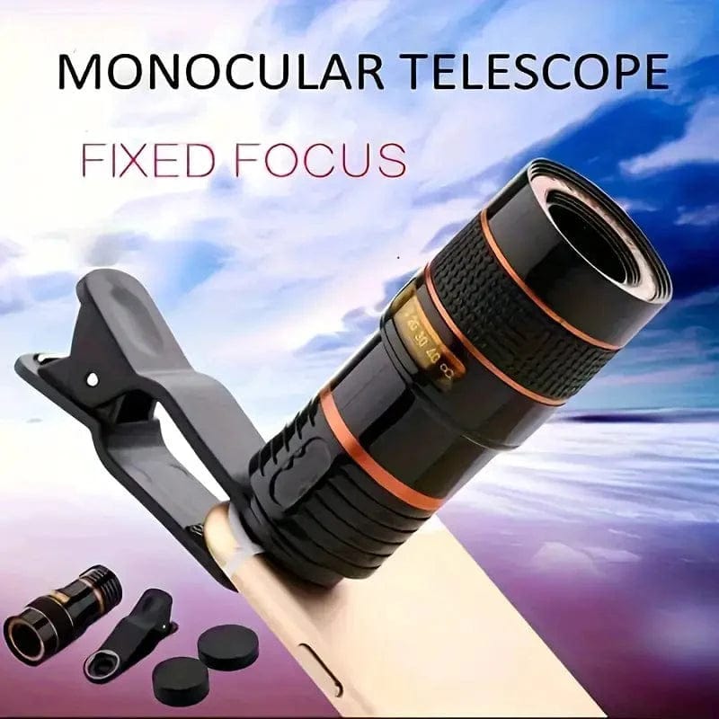 Vision Monocular Telescope Binoculars - 12x HD Optical Zoom Camera Telescope Lens Large Phone Telescope