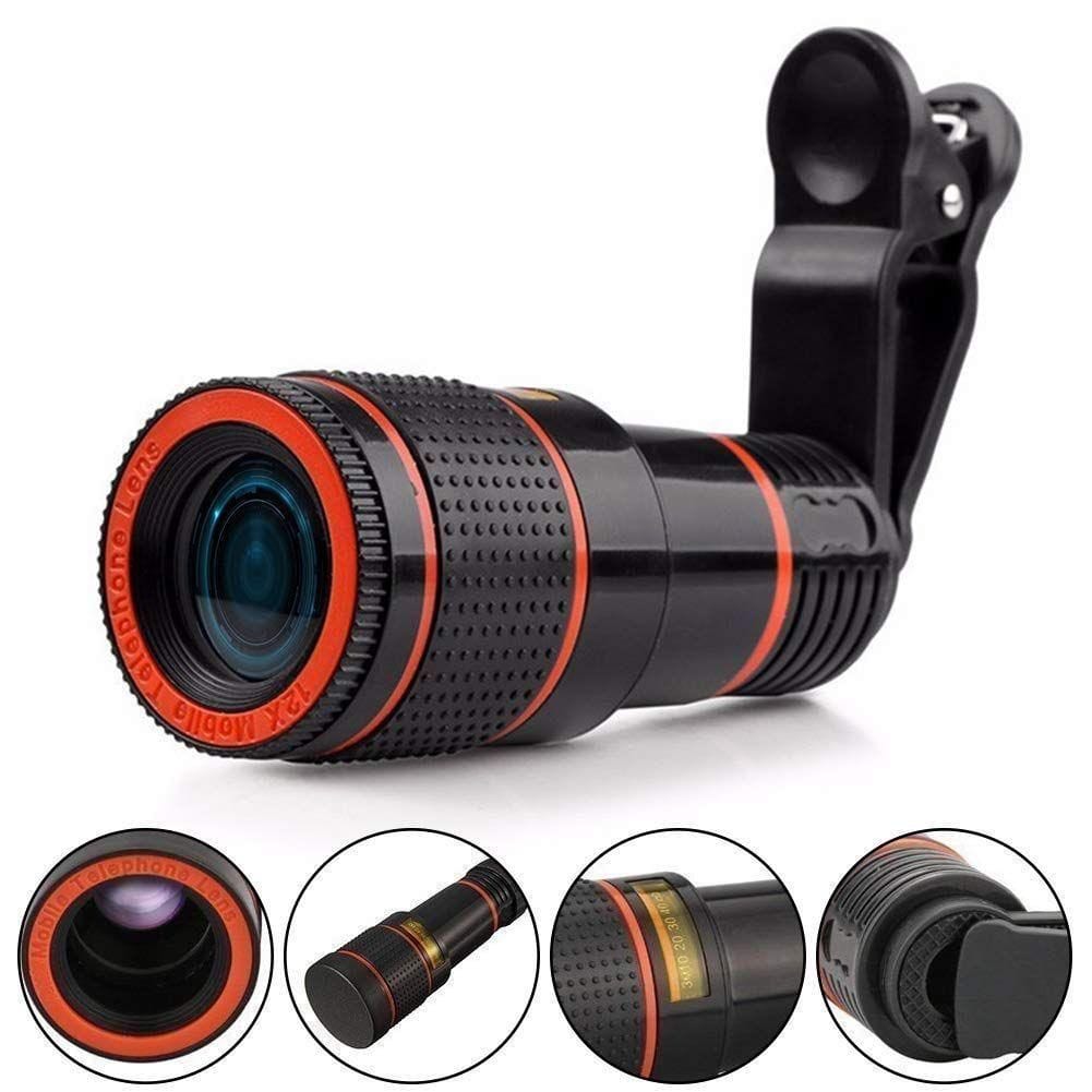 Vision Monocular Telescope Binoculars - 12x HD Optical Zoom Camera Telescope Lens Large Phone Telescope