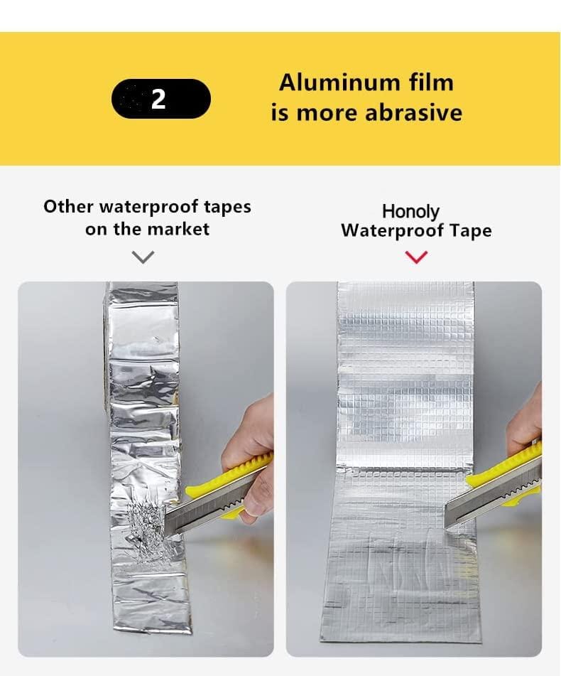 Waterproof Aluminium Foil Pipe Repair Tape | Adhesive Waterproof Leakage Tape Waterproof Aluminium Foil Pipe Repair Tape Waterseal Aluminium Rubber Tape - Extra Long Version