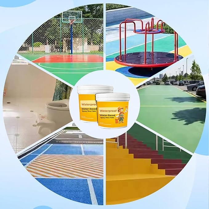 Waterproof Floor Paint (Set of 2) | Epoxy Coating Floor Color Waterproof Floor Paint 300 ml + 300 ml (Set of 2)