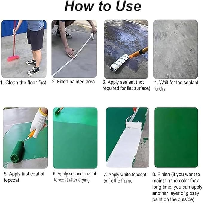 Waterproof Floor Paint (Set of 2) | Epoxy Coating Floor Color Waterproof Floor Paint 300 ml + 300 ml (Set of 2)