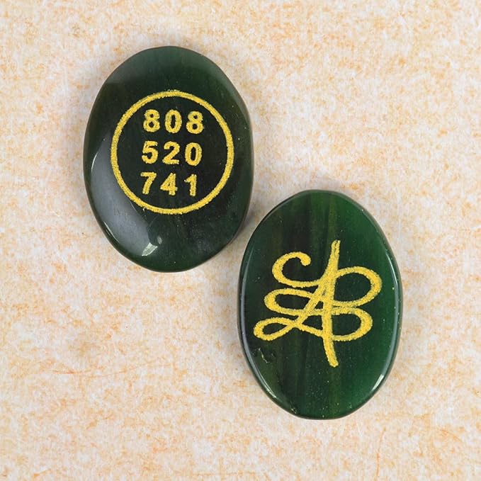 Wealthixio™️ | Green Aventurine Stone Healing Crystals Money Stone Zibu Symbol Wealthixio™️Jade Zibu Coin Zaavio®