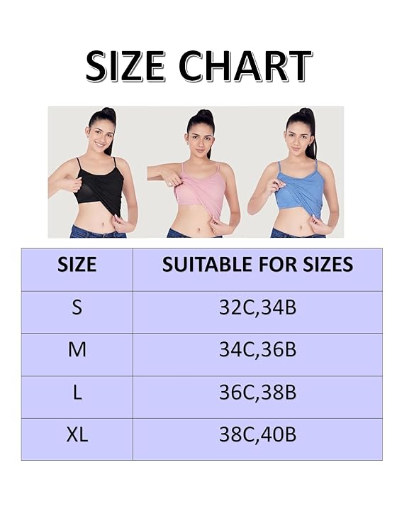Women's Cami With Built-in Bra (Set of 2) | Tank Top Women Cami Ladies Top Sleeveless Dress Women'S Loose Cami with Built-in Tank Top (Set of 2)