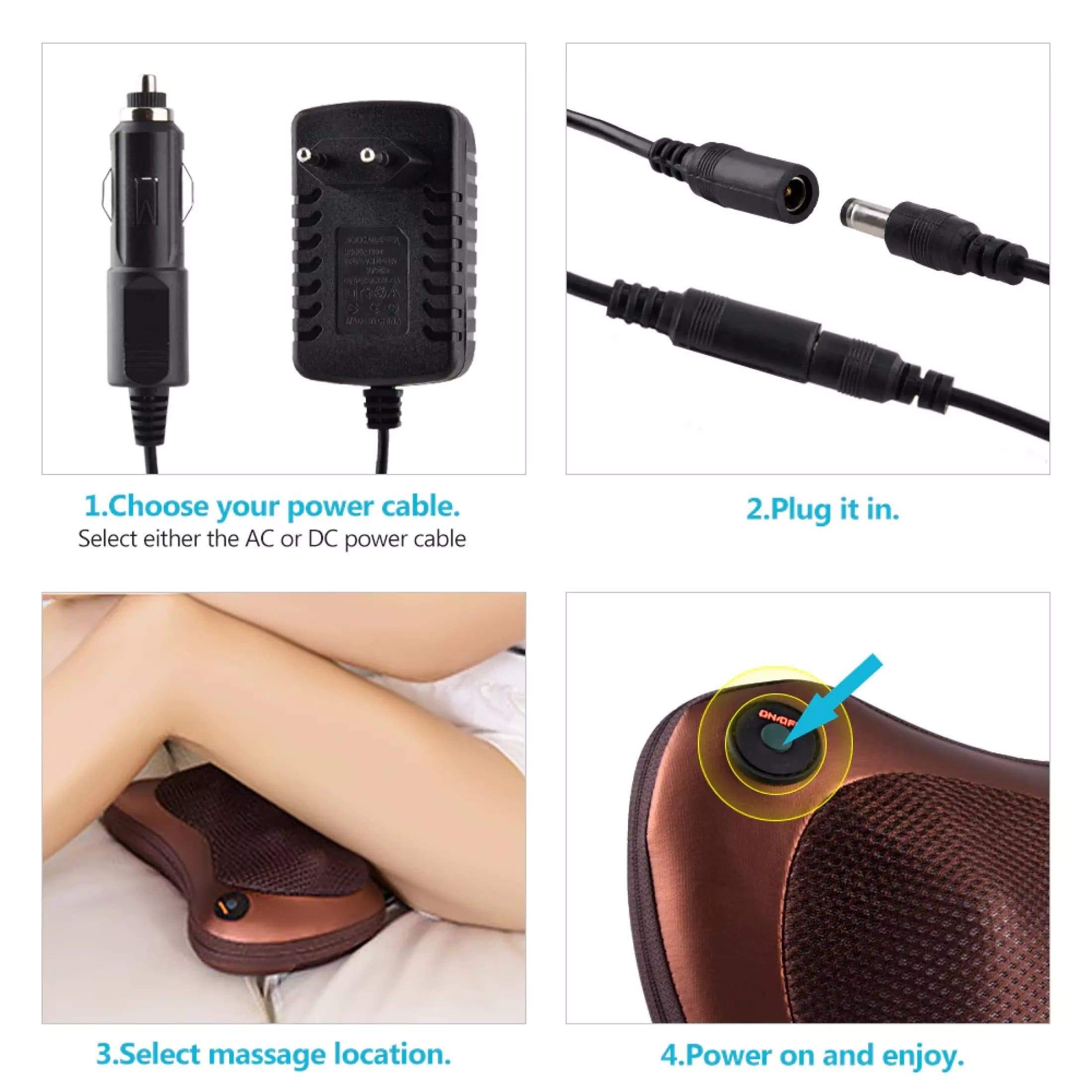 Heat Massage Device Neck Massager Pillow Shiatsu Big Size Shiatsu Neck Massager Pillow