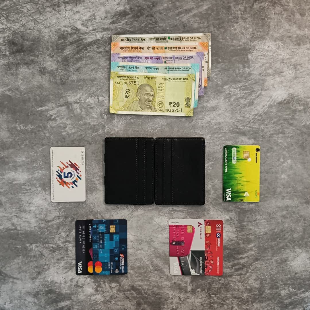 Mens wallet Best Bifold Leather Money Clip Wallets for men - Flipeix™ Black Flipeix™ Zaavio®