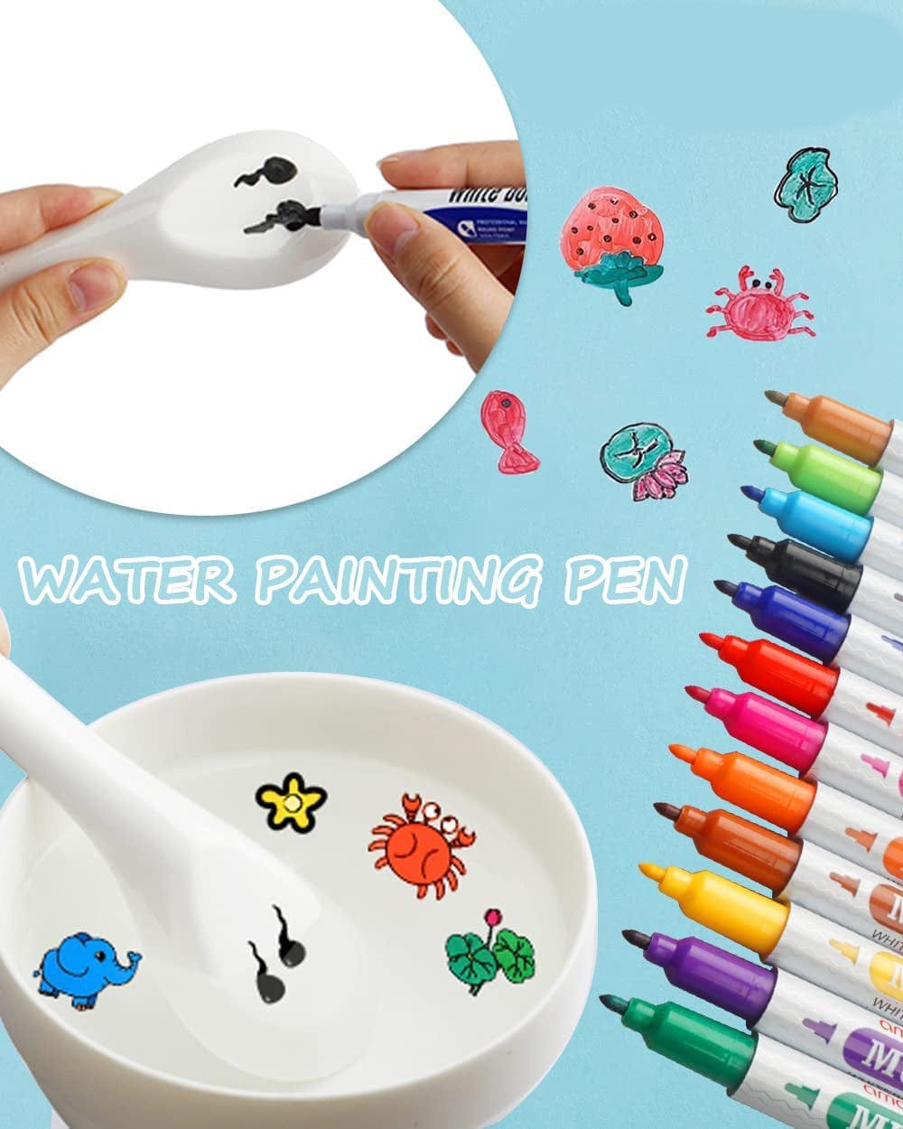 Watercolor Pen Magical Painting Doodling Drawing Marker Watercolor Pens - Set of 24