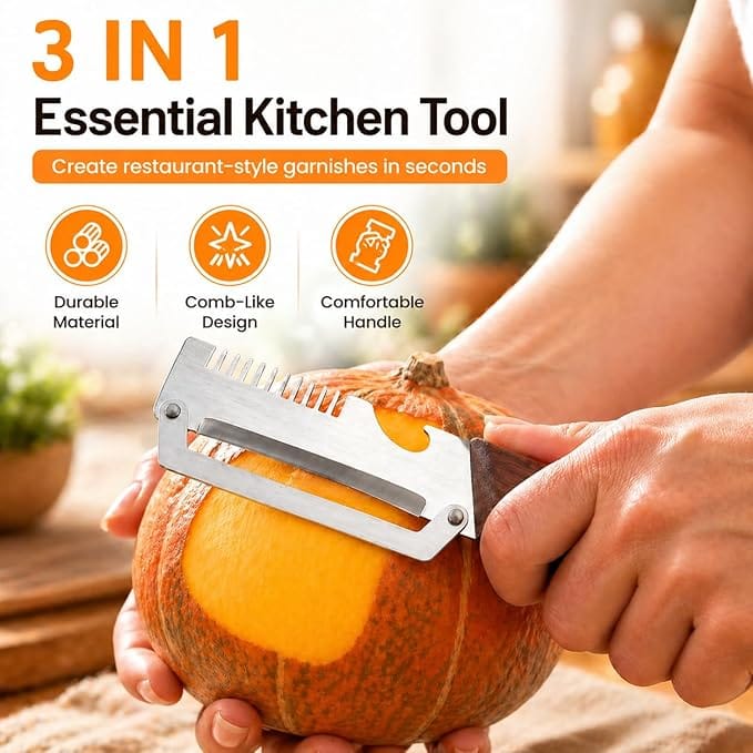 3-in-1 Multifunctional Peeler with Bottle Opener & Wooden Handle 3-in-1 Multifunctional Peeler with Bottle Opener & Wooden Handle