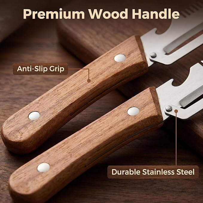 3-in-1 Multifunctional Peeler with Bottle Opener & Wooden Handle 3-in-1 Multifunctional Peeler with Bottle Opener & Wooden Handle