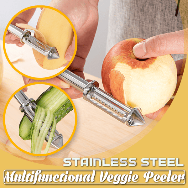 3-in-1 Multifunctional Veggie Peeler | Potato Peeler Vegetable Knife Slicer Fruit Peeler Kitchen 3 in 1 Knife 3 in 1 Stainless steel Multifunctional Veggie Peeler (Set of 2)