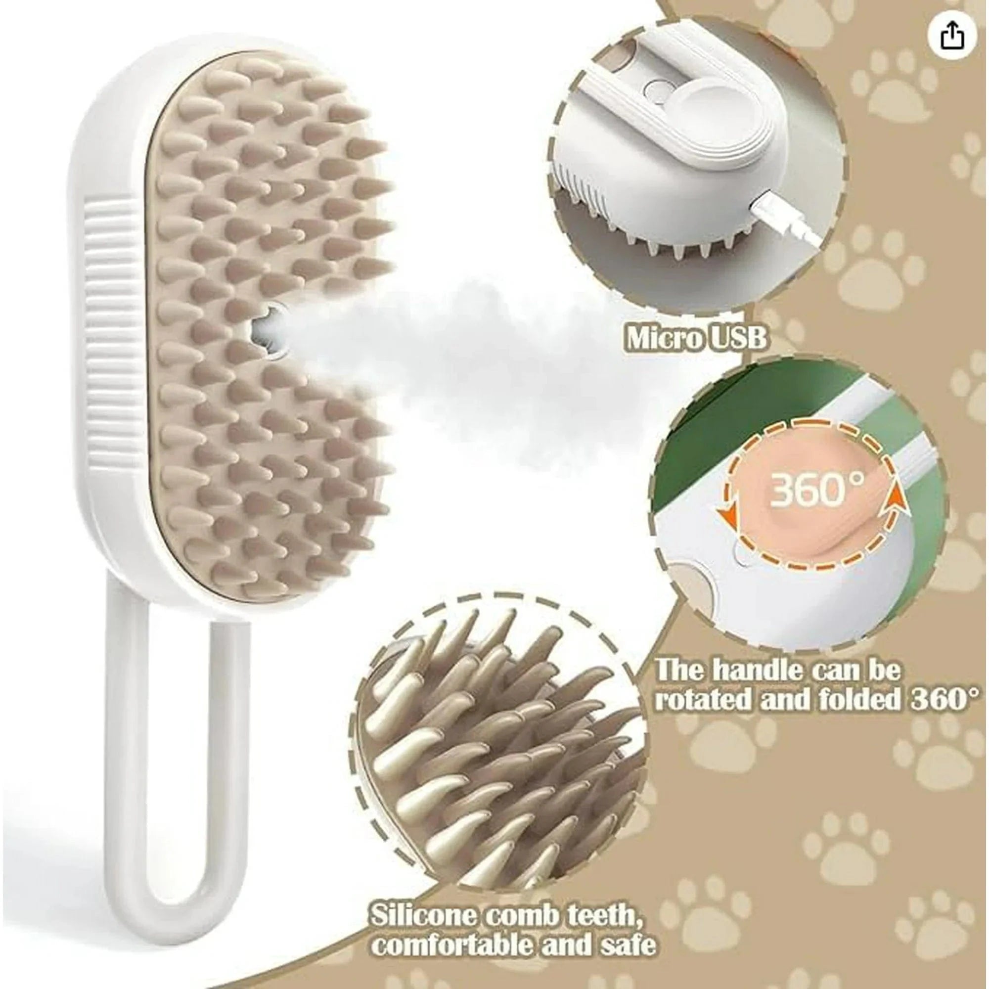 3 in 1 Pet Grooming Brush | Pet Grooming dog Brush Comb Cat Hair  Brush Remover Pets Accessories 3 in 1 Pet Grooming Brush Zaavio®