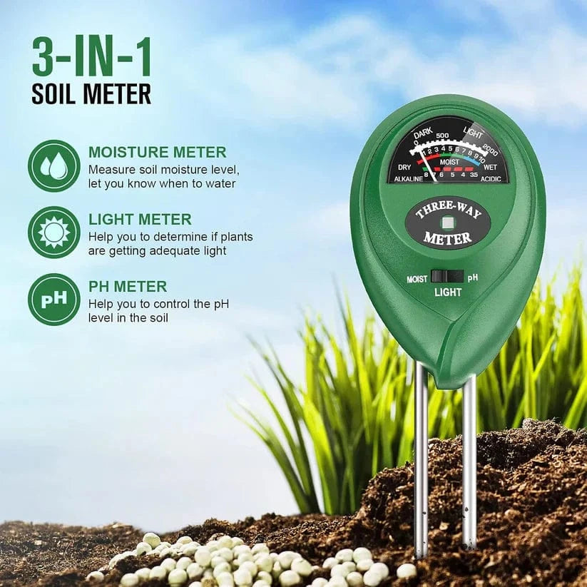 3-in-1 Soil Test Meter | Soil Moisture Sensor Samples Health Moisture Tester 3-in-1 Soil Test Meter