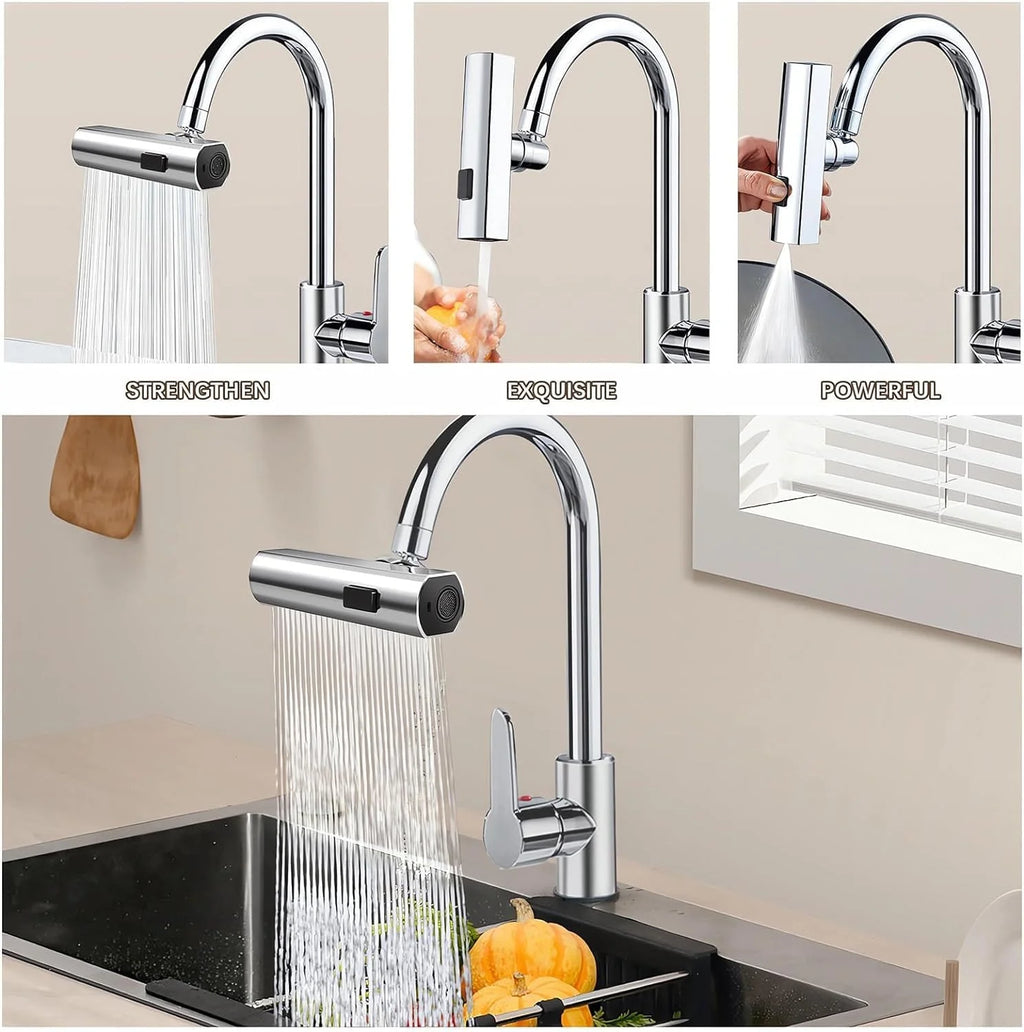 3-in-1 Waterfall Kitchen Faucet | Kitchen Sink Tap Faucets Waterfall Extender For Kitchen Sink - 3 in 1 Waterfall Kitchen Faucet