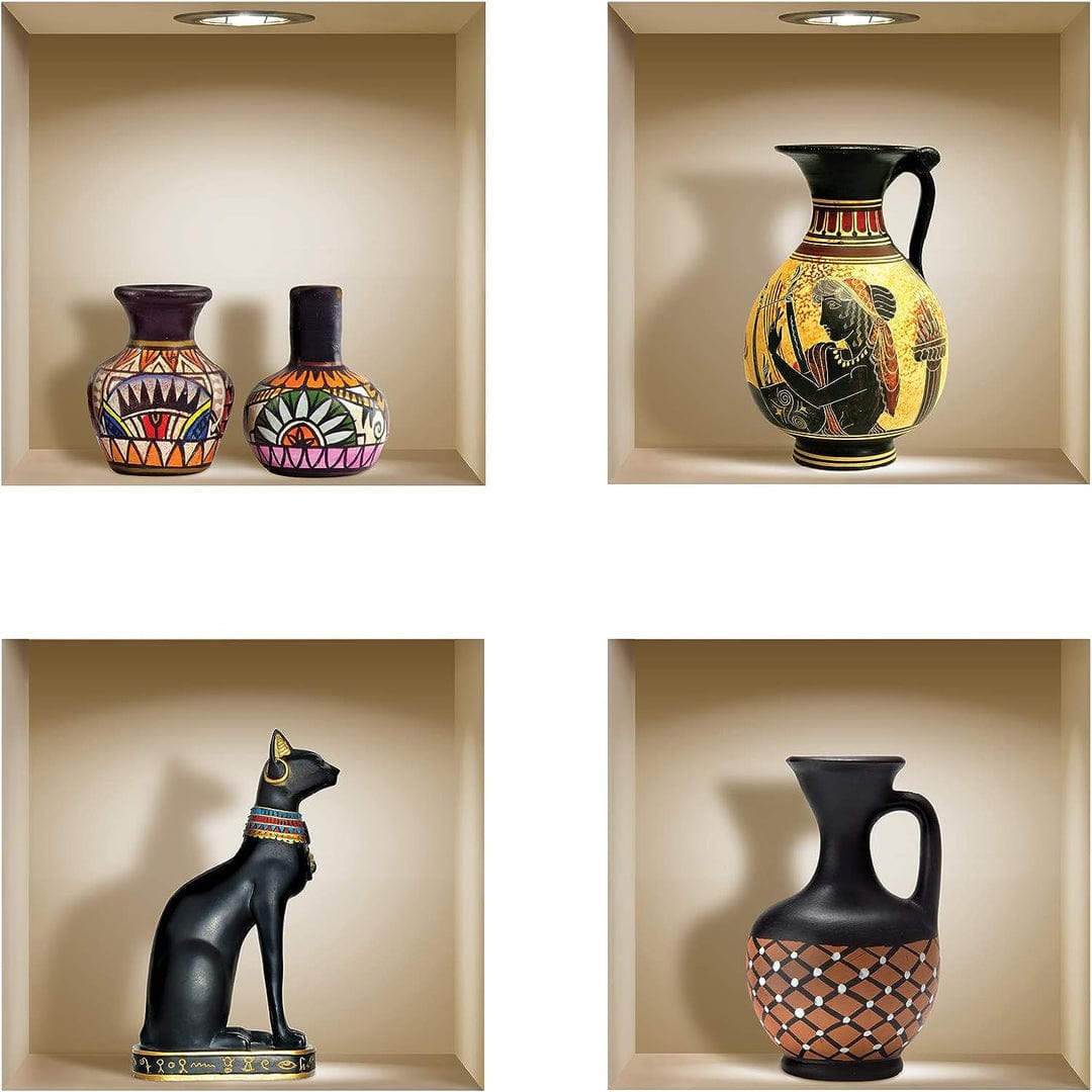3D Vase Wall Sticker (Set of 4) 3D Vase Wall Sticker (Set of 4)