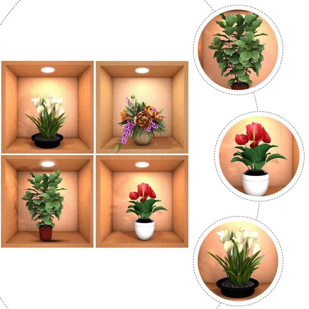 3D Vase Wall Sticker (Set of 4) 3D Vase Wall Sticker (Set of 4)