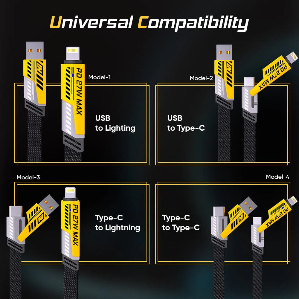 4-in-1 Multi Charging Cable | Data Cable Charging Type C Iphone Charger Fast Charger Cables - 4 in 1 Fast Charging Data Cable