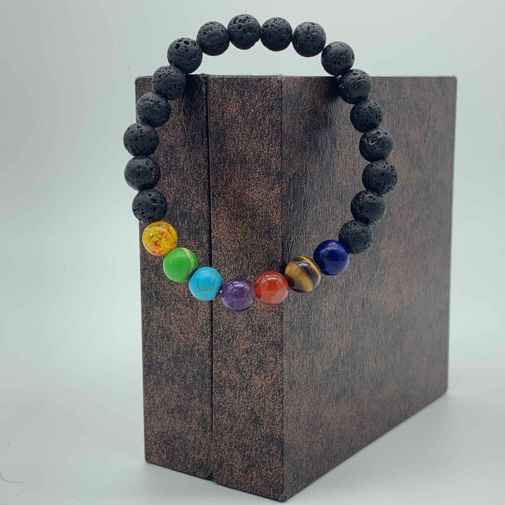 7 Chakra Energy Bracelet | 7 Chakra Bracelet Stone Tiger Eye Healing Silver Stone Bracelet 7 Chakra Energy Bracelet