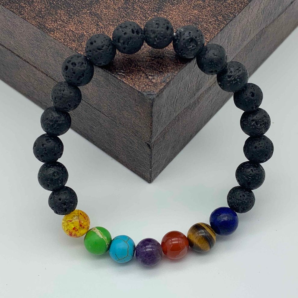 7 Chakra Energy Bracelet | 7 Chakra Bracelet Stone Tiger Eye Healing Silver Stone Bracelet 7 Chakra Energy Bracelet