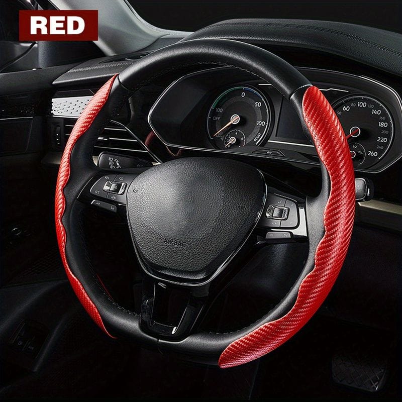 Anti-Slip Steering Wheel Cover (2 Side Set) Red Black Anti-Slip Steering Wheel Cover (2 Side Set)