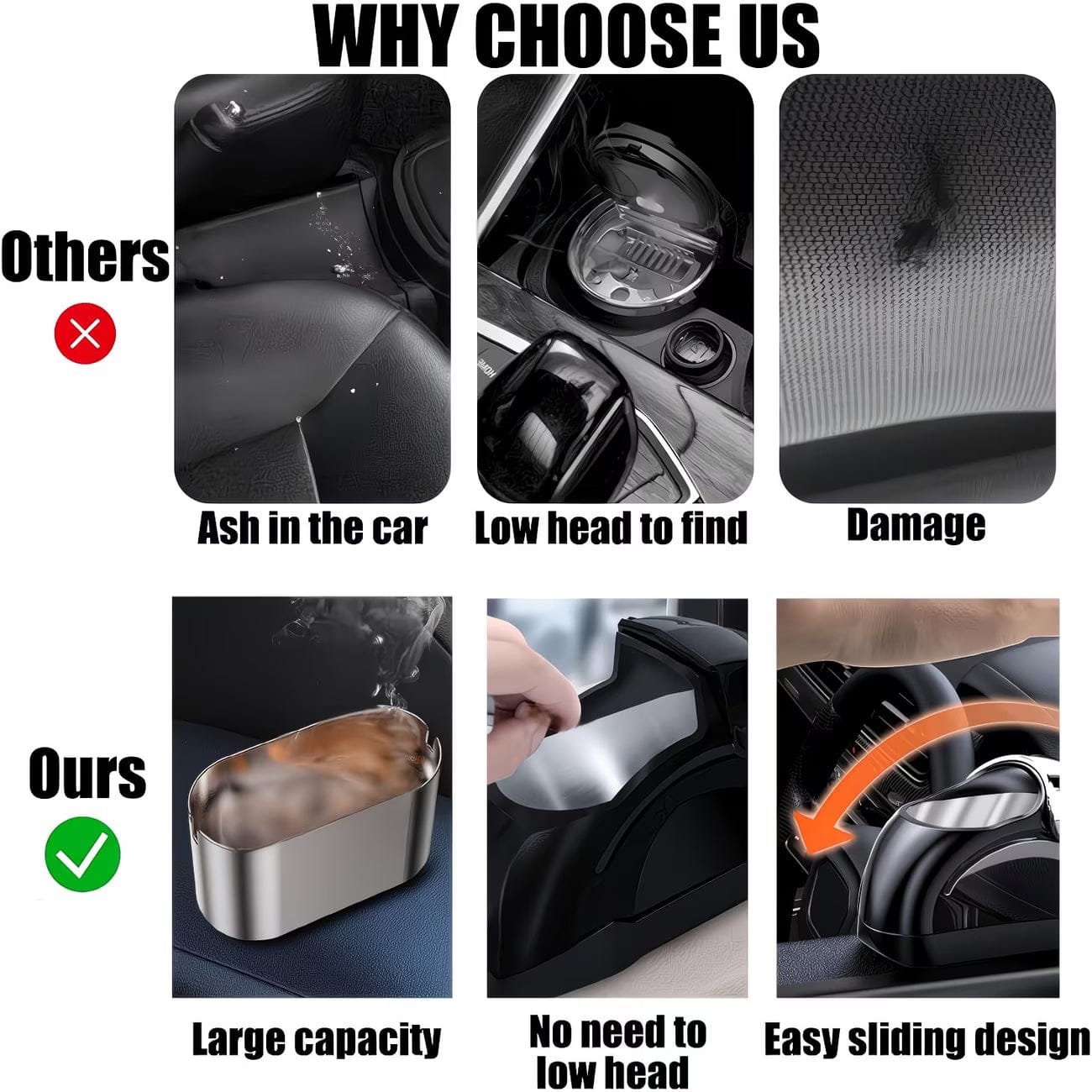 Ashoxio | Ash Trays Car Ashtray Vehicle Potable Cigarette Ash Holder Home & Kitchen, Building & Hardware Ashoxio Smokeless Car Ashtray